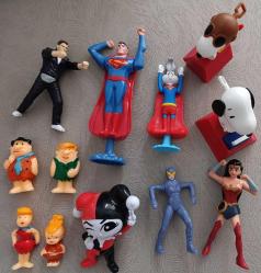ÜCRETSİZ KARGO. Çizgi film animasyon kahramanları karakter figür oyuncak set koleksiyon nostalji vintage retro hobi reklam promosyon minyatür diorama. Süperman bugs buny Snoopy taş devri Harley Quinn kedi kadın vb.