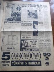 Yeni Sabah Gazetesi - Turkish Newspaper - 25 Ocak 1959 - Küçükyalı Neşe sinemasında geceki facia - Neşe sinemasının enkazı altında 50 kadar ölü olduğu tahmin ediliyor - başvekil Adnan Menderes Karaşiye hareket etti fotoğraf - vilayet olacak kazalar - Fethi Çelikbaş Namık Gedik'ten izahat istedi - yeni Demokrat Parti İl Başkanı Kemal Aygün dün vazifesine başladı - Ingrid Bergman 3 çocuğuna kavuştu - Cafer ile Hürmüz karikatür çizen Altan Erbulak - Hayk Hammer çizen Oğuz Aral - Cezayirli milliyetçiler iki gün için de 29 fransızı öldürdü - Hz Muhammed'in torunları yazan Nezihe Araz Yazı Dizisi - Dario Moreno konserleri Atlas'da - ligin son büyük maçı Fenerbahçe Beşiktaş - Şeref Has - Can Bartu - Galatasaray Beyoğluspora ancak iki gol atabildi - Metin Oktay'a şeker sigortanın 100 bin liralık kaza sigortası - dün geceki basketbol maçlarında yazan Yalçın Granit - Fenerbahçe 76 Galatasaray 77 - Karagümrük 3.lüğünü tehlikeye düşürdü fotoğraf - 1. Profesyonel Lig puan cetveli -Modaspor namağlup