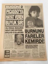 BUGÜN 2 GAZETESİ - 12 MAYIS 1991 - TAM TAKIM 8 SAYFADIR -Pıcasso’ya hayat veren sır - Deniz Akbulut-Ali Hoca-Ellen Eüler-Yıldız Arıkan-Melike-Piri Reis-Turhan Göker-Kamil Kaya-Düzce-Melike-Üner Önder-Nuik Ünlü yıldızı büyü yapıp delirttiler-Ali Hoca’nın ilginç iddiası bu hanımı ancak ben kurtarırım-İlahi tesadüf-İlginç olay Piri Reis uzaya mı çıktı-Kendinizi motive edin-Köy ağasının müthiş intikamı Gülmece güldürmece-Üner Önder-Nuik