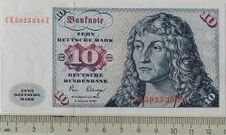 ALMANYA (GERMANY) 10 DEUTCCHE MARK 1980 YILI ORİJİNAL KAĞIT PARA ÇİL CK5925356Z ÇİL'İ ÇOK NADİRDİR