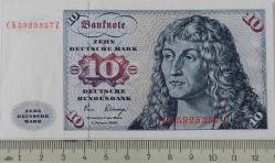 ALMANYA (GERMANY) 10 DEUTCCHE MARK 1980 YILI ORİJİNAL KAĞIT PARA ÇİL CK5925357Z ÇİL'İ ÇOK NADİRDİR