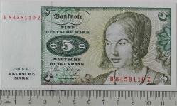 ALMANYA (GERMANY) 5 DEUTCCHE MARK 1980 YILI ORİJİNAL KAĞIT PARA ÇİL B8458110 Z ÇİL'İ ÇOK NADİRDİR