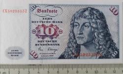ALMANYA (GERMANY) 10 DEUTCCHE MARK 1980 YILI ORİJİNAL KAĞIT PARA ÇİL CK5925355Z ÇİL'İ ÇOK NADİRDİR