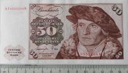 ALMANYA (GERMANY) 50 DEUTCCHE MARK 1977 YILI ORİJİNAL KAĞIT PARA ÇİL-ÇİLALTI KE9855208W ÇOK NADİRDİR