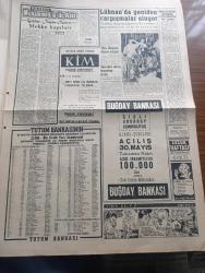 Yeni Sabah Gazetesi - Turkish Newspaper - 29 Mayıs 1958 - Fransa'da hükümet Dün istifa etti Coty De Gaulle'ü Paris'e çağırdı - Beyazıt meydanı'nın genişletilmesi ile ilgili olarak istimlaklere devam edilmektedir fotoğraf - İstanbul'u 505 yıl önce bugün fethettik - Ulubatlı Hasan adına - Amasya ve Sivas'ta sel - Büyük Millet Meclisi basın suçlarını af teklifini reddetti - fetih yıldönümü törenle kutlanıyor - İstanbul'un telefon ihtiyacı karşılanıyor - Bahar ve çiçek bayram için Gülhane parkı'nda hazırlıklar tamamlanıyor fotoğraf - Kıbrıs'ta Türkler için toplama kampları - eski otomobil yarışı fotoğraf - Cafer ile Hürmüz karikatür çizen Altan Erbulak - Hayk Hammer çizen Oğuz Aral - İstanbul sinema tiyatro programı - hazreti Muhammed'in üç aşkı yazan Nezihe Araz Yazı Dizisi - Bulgaristan'da Türkiye rekorları kıran beş atletimiz dün Sofya'dan döndü - Avrupa şampiyon kulüpler finalinde Real Madrid Milan'ı güç mağlup etti - Osman Kavrakoğlu Fenerbahçe'ye Başkan olursam stad işini hallederim