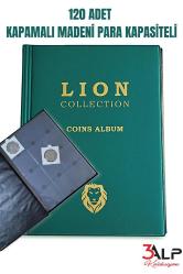 Madeni Para Albümü, Orta Boy, Kapamalı Paralar Için 120 Gözlü 10 Sayfalı- Yeşil Renk