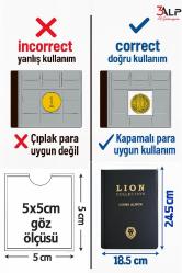 Madeni Para Albümü, Orta Boy, Kapamalı Paralar Için 120 Gözlü 10 Sayfalı- Yeşil Renk