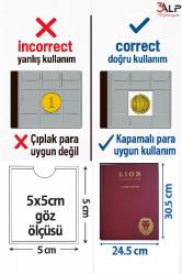 3Alp Koleksiyon Madeni Para Albümü, Büyük Boy, Kapamalı Paralar Için 200 Gözlü 10 Sayfalı- Siyah Renk