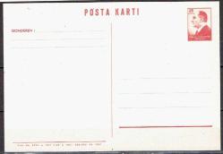 1961 YILI ATATÜRK PORTRELİ POSTA KARTLARINDAN, CUMHURİYET DÖNEMİ 25 KURUŞLUK AN 193 NOLU KULLANILMAMIŞ ANTİYE.