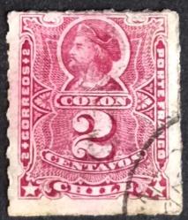 +++ ŞİLİ COLON    1881  2C  A - DAMGALI , HALİYLE