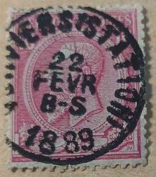 1883 Belçika Pulu - King Leopold II - 10c 1889 Yılı Damgalı