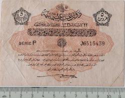 22 KANUNİ EVVEL 1331 REŞAT 5 (BEŞ) KURUŞ ORİJİNAL KAĞIT PARA SERIE P 515439 ÇOK NADİR