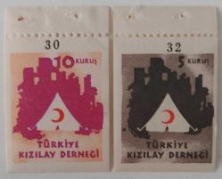 1949 TÜRKİYE KIZILAY DERNEĞİ MNH ÇADIRLI PULLAR ORİJİNAL TAM SERİ 2LL1W NADİRDİR