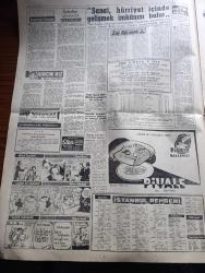 Yeni Sabah Gazetesi - Turkish Newspaper - 10 Haziran 1960 - Hürriyet şehitlerimizi uğurladık - Hürriyet şehitleri için yapılan cenaze merasimi muazzam oldu fotoğraf - Nedim Özpulat Hürriyet için şehit düştü - Ankara'da da muazzam bir tören yapılacak - üniversite Dün açıldı - Kore tugayı geri çekiliyor - milli birlik komitesi teşrii vazife görüyor - Cafer ile Hürmüz karikatür çizen Altan Erbulak - Hayk Hammer çizen Oğuz Aral - 835 paso  iptal edildi - Ankara Üniversitesi Talebe Birliği Başkanı Yavuz Esmersoy hakkında dava açılacak - Dertli dolap Yunus Emre'nin hayatı yazan Nezihe Araz Yazı Dizisi - Dün Beyazıt meydanında bütün Bir milletin bütün bir memleketin kalbi atıyordu Fotoğraf - Nedim Özpulat Ve Turan Emeksizin cenazesi fotoğraf - adalet takımı kapanıyor - Altınordu PTT Ve Adana Demirspor Milli Lige girdi - Fenerbahçe Kongresi 26 Haziranda toplanıyor - Fenerbahçe  Beşiktaş son maça hazır - basketbol milli takımı tesbit edildi - baraj maçları puan cetveli - Feriköy Lucerne yenildi