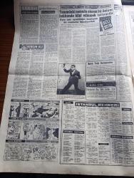 Yeni Sabah Gazetesi - Turkish Newspaper - 16 Ağustos 1960 - Akdeniz'de yeni bir devlet doğdu - dün gece saat 24'ten sonra Kıbrıs halkı Yeni devletin doğuşunu büyük sevinçle kutladı - devlet başkanımız Cemal Gürsel Kıbrıs cumhuriyetine saadet temenni etti - Kıbrıs Türkü mehmetçik'i bekliyor - milli birlik komitesi mesken ve kira mevzuunu görüştü - Demokrat Parti'nin feshedilmesi ile alakalı tahkikat - EOKA'cılar kutlamaya katılmadı - dünya güzeli Stella Marquez - Cafer ile Hürmüz karikatür çizen Altan Erbulak - Hayk Hammer çizen Oğuz Aral - sosyalist partisi kurucularından Alaattin Tiritoğlu ile diğer kurucular arasında anlaşmazlık - gençlik tiyatrosu turneye çıkıyor - enternasyonel tenis turnuvası başladı - Metin Oktay boşanma davası açıyor - 1960 Roma olimpiyatı - serbest ve grekoromen güreş takımları açıklandı - teniste Avustralyalı Stoile Enes Talay'ı güç yendi fotoğraf - Galatasaray yarın Feriköy ile oynuyor fotoğraf - yelkenci Erzin Demir de olimpiyata gidiyor - Fenerbahçe