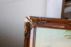 EL YAPIMI YAĞLI BOYA MANZARA  TABLO %100 EL YAPIMI URUNDUR  DETAYLAR RESIMLERDE (CD-ODA