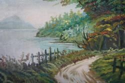 EL YAPIMI YAĞLI BOYA MANZARA  TABLO %100 EL YAPIMI URUNDUR  DETAYLAR RESIMLERDE (CD-ODA