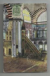 1921 SENESİNDE EDİRNE'DEN FRANSA'YA GİTMİŞ CAMİİ İÇİ MİNBER GÖRÜNÜMLÜ KARTPOSTAL...