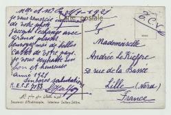 1921 SENESİNDE EDİRNE'DEN FRANSA'YA GİTMİŞ CAMİİ İÇİ MİNBER GÖRÜNÜMLÜ KARTPOSTAL...