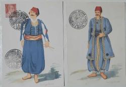 Bursa 3. Enternasyonal Uludağ Kupası   31 Mart 1957 ve 1 Nisan 1957  Damgalı TAM SET 2 Kartpostal eski Osmanlı Postacı görsel kartlarında