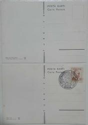 Bursa 3. Enternasyonal Uludağ Kupası   31 Mart 1957 ve 1 Nisan 1957  Damgalı TAM SET 2 Kartpostal eski Osmanlı Postacı görsel kartlarında