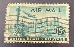 Amerika Birleşik Devletleri Pulu - USA Stamp - Postadan Geçmiş Pul Filateli - Damgalı - ÖZGÜRLÜK ANITI - NEW YORK ŞEHRİ TEMALI PUL, 15 PARA - YABANCI PULLAR-NOSTALJİK DOĞUM GÜNÜ HEDİYESİ