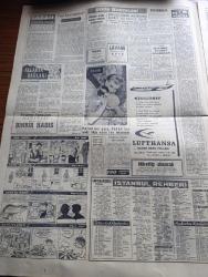 Yeni Sabah Gazetesi - Turkish Newspaper - 12 Mart 1959 - Irak'ta 60 subay idam olundu - Irak başvekili Abdülkerim Kasım karışıklıkların ilk günü Bağdat'ta Raşit caddesi'ni dolduran halka hitap ederken fotoğraf - Şişli Nihat bey apartmanında sosyetenin devam ettiği kumarhane basıldı - Yılın en çok satılan volare plağı fotoğraf - E.O.K.A üç gün içinde silahlarını teslim edecek - Kıbrıs'a vapur seferleri başladı - Vali Ethem Yetkiner Ekrem Özden'in iddialarına cevap verdi - CHP'yi dine hürmetsizlikle itham eden rapor - Ulvi Yenal Türk Hava Yolları idare Meclisi reisi olacak - Cafer ile Hürmüz karikatür çizen Altan Erbulak - Hayk Hammer çizen Oğuz Aral - sinema tiyatro programı - kerbela'dan sonra yazan Nezihe Araz Yazı Dizisi - 1959 Modeli Rambler Hudson -  Vefa Galatasaray'a yenilmeyerek Grup liderliğini muhafaza etti fotoğraflar - İstanbulspor ilk galibiyeti Beykoz'dan aldı - arjantin'den telgraf bekleyen Turgay Şeren kulübünün tutumundan şikayetçi - Remondini milli takım antrenörü oldu