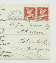 MONTREUX ET LA DENT DU MIDI / POSTADAN GEÇMİŞ İSTANBUL'A GELMİŞ KARTPOSTAL...