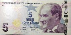TC 9. Emisyon 5 Lira *B001 Serisi Çil !Nadir *
