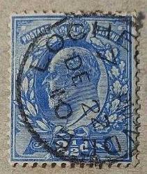 1902 İngiltere Pulu  Kralı VII Edward - 2,5 Pence