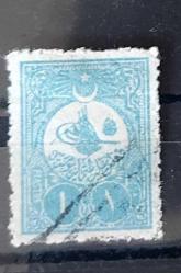 1908 Abdülhamid 1 kuruş damgalı