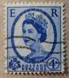 1958 İngiltere Pulu - Kraliçe Elizabeth II - 4 Pence