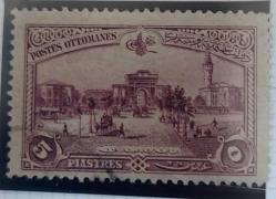 1914 Londra 5 kuruş Beyazıt Meydanı- damgalı