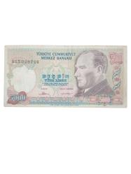 A 05 / 7. Emisyon 5000 Türk Lirası Değerli Seri Koleksiyon Cumhuriyet Dönemi Kağıt Para.