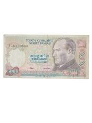 A 06 / 7. Emisyon 5000 Türk Lirası Değerli Seri Koleksiyon Cumhuriyet Dönemi Kağıt Para.
