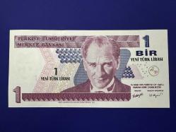 A49 Serisi 8. Emisyon 1 Yeni Türk Lirası. Çil. Bir YTL