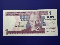 A76 Serisi 8. Emisyon 1 Yeni Türk Lirası. Çil. Bir YTL