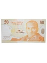 D 72  / 8. Emisyon 50 Yeni Türk Lirası Koleksiyon Cumhuriyet Dönemi Kağıt Para.