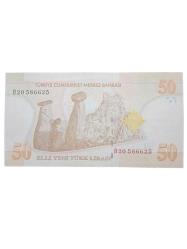 B 20   / 8. Emisyon 50 Yeni Türk Lirası Koleksiyon Cumhuriyet Dönemi Kağıt Para.