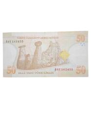 E 87 / 8. Emisyon 50 Yeni Türk Lirası Koleksiyon Cumhuriyet Dönemi Kağıt Para.