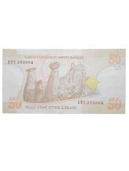 A 77  / 8. Emisyon 50 Yeni Türk Lirası Koleksiyon Cumhuriyet Dönemi Kağıt Para.