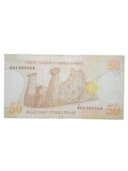 A 03  / 8. Emisyon 50 Yeni Türk Lirası Koleksiyon Cumhuriyet Dönemi Kağıt Para.