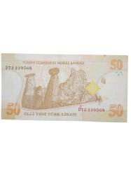 D 72  / 8. Emisyon 50 Yeni Türk Lirası Koleksiyon Cumhuriyet Dönemi Kağıt Para.