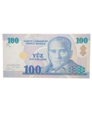 A 09  / 8. Emisyon 100 Yeni Türk Lirası Koleksiyon Cumhuriyet Dönemi Kağıt Para.