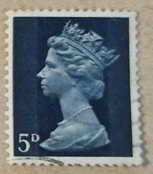 1968 İngiltere Pulu - Kraliçe Elizabeth II - 1D