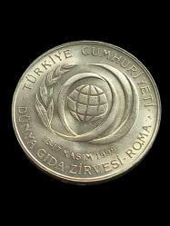 FAO 50 BİN LİRA CUMHURİYET DÖNEMİ MADENİ KOLEKSİYON PARA.