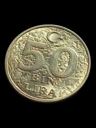 FAO 50 BİN LİRA CUMHURİYET DÖNEMİ MADENİ KOLEKSİYON PARA.