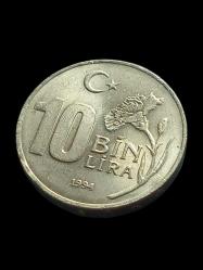 FAO 10 BİN LİRA CUMHURİYET DÖNEMİ MADENİ KOLEKSİYON PARA.