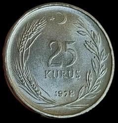 1978 25 Kuruş Çil Nadir yıl az baskı