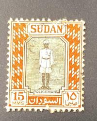 Sudan Pulu - Sudan Stamp -  Postadan Geçmiş Pul Filateli - DAMGALI - Sudan Polis Memuru Temalı Pul,15 PARA - YABANCI PULLAR -NOSTALJİK DOĞUM GÜNÜ HEDİYESİ